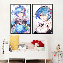 Affiches de toile de dessin animé, peinture de la vie dans un autre monde à partir de zéro, affiches murales d'art pour décor de salon small picture n° 2