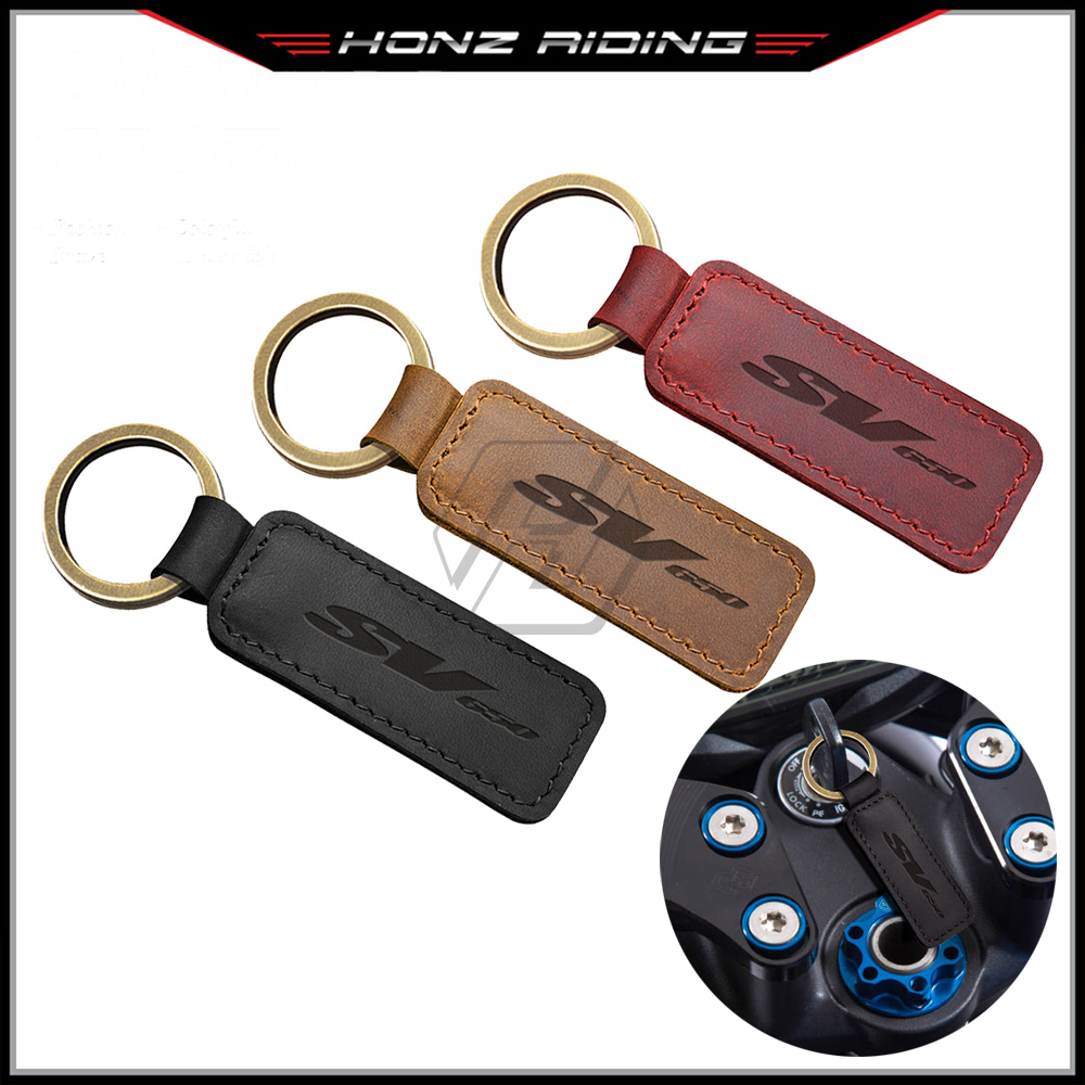 Porte-clés de moto en cuir de vachette, porte-clés, Suzuki SV650, SV 650, SV650X, SV650S n° 1