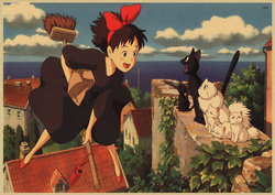 Affiche de film de Noël en papier kraft pour chambre d'enfant, peinture de dessin animé rétro pour restaurant, Ata Yazaki Hayao small picture n° 4