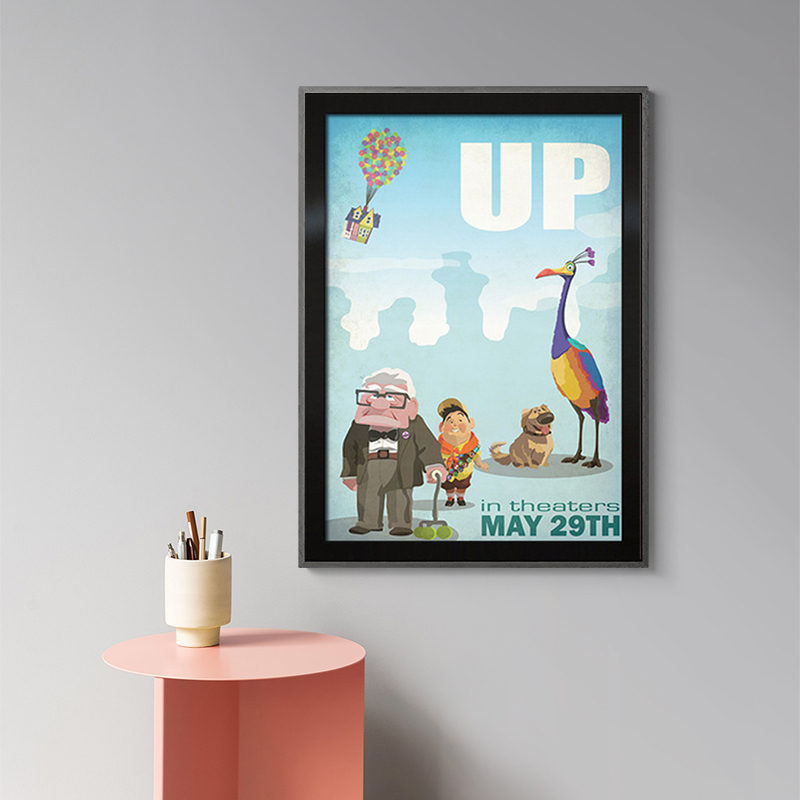 Affiches et imprimés de dessins animés Pixar UP de Disney, pour chambre d'enfant, maison volante, peinture sur toile, décor mural pour la maison n° 5