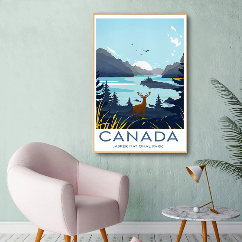 Affiches de peinture sur toile de paysage de ville du monde, Canada, Prague, Italie, Écosse, impressions d'art mural, photo de salon, décor à la maison n° 3