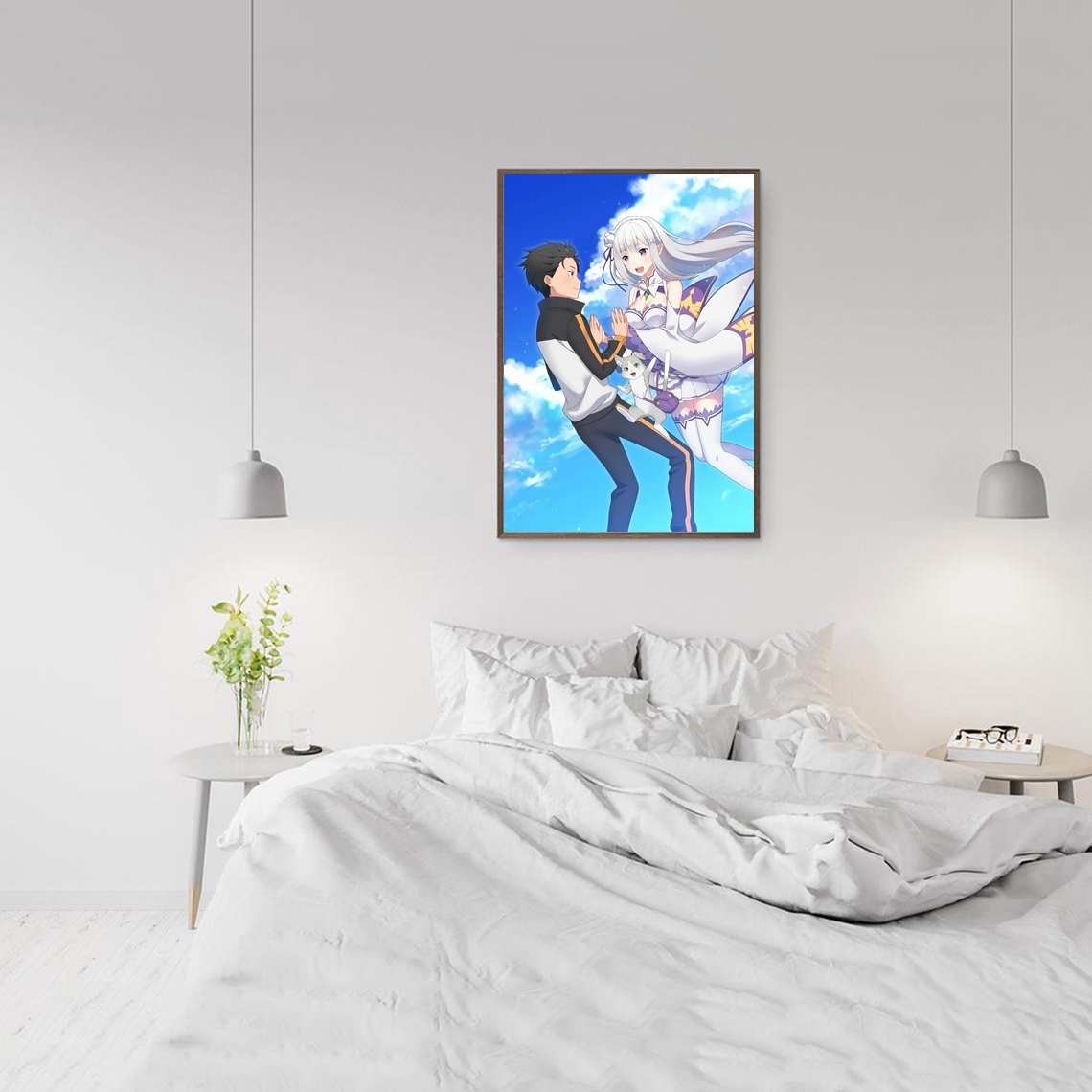 Affiche de dessin animé Re:Zero Life dans un autre monde à partir de zéro, toile imprimée, décoration de maison, peinture murale (sans cadre) n° 2