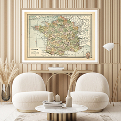 Affiches sur toile vintage avec carte de pays, Espagne, France, Portugal, peinture murale, image imprimée d'art pour salon, décoration intérieure de la maison small picture n° 3