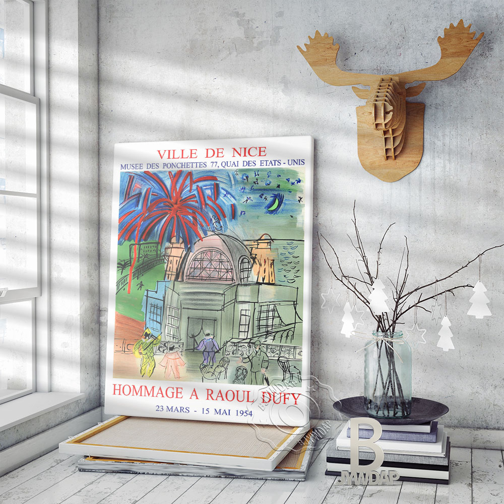 Raoul Dufy – affiche De musée d'exposition, impression d'art français Vintage, cadeau De décoration murale pour la maison, Ville De Nice - Hommage A Raoul Dufy 1954 n° 2