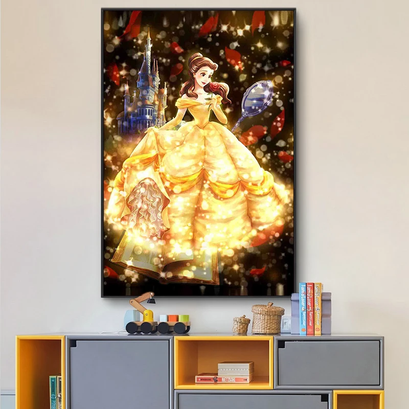 Toile avec Personnages de Disney, Blanche-Neige, Cendrillon, Princesse de la Forêt, Affiches et Imprimés, Art Mural, Image pour Décoration de Maison n° 4