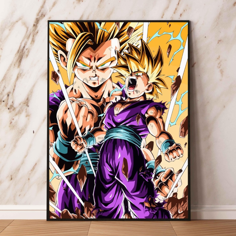 Peinture sur toile de Dragon Ball Goku pour enfants, image imprimée, mur, salon, figurines d'action, cadeaux, affiche, jouets, impressions modulaires n° 2