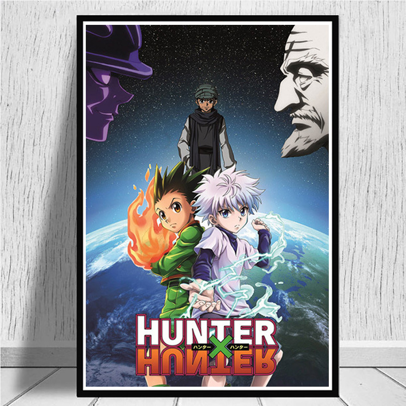 Affiche classique de l'anime japonais Hunter X Hunter, impression sur toile, peinture murale d'art, décoration de la maison et de la chambre n° 4