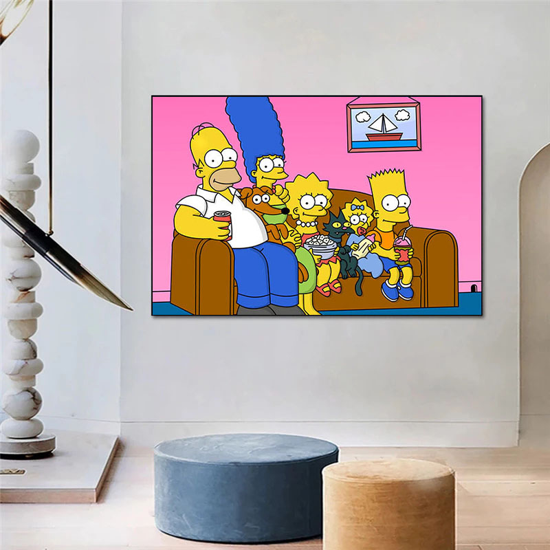 Affiches et impressions de peinture sur toile moderne, art mural, image mignonne, dessin animé classique, les Simpson, salon, chambre d'enfant, décoration d'intérieur n° 4