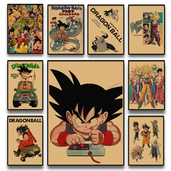 Affiche sur toile, dessin animé japonais, rétro Dragon Ball, Goku, Gohan, Vegeta, Piccolo Friza, peinture murale, cadeau pour enfants small picture n° 1