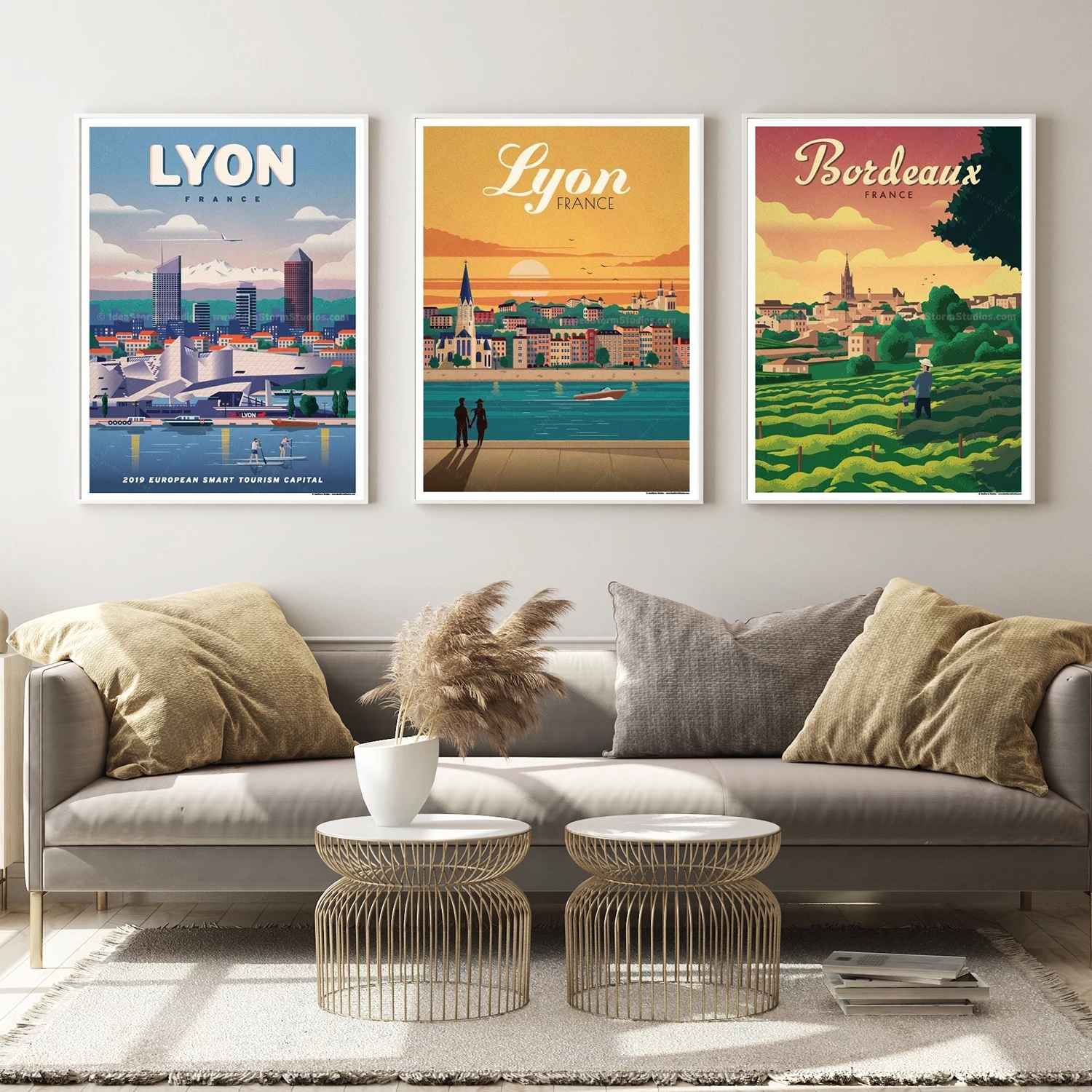 Affiche d'art de paysage français, décor mural, peinture sur toile imprimée, décor nordique pour maison, cadeau, image rétro n° 2