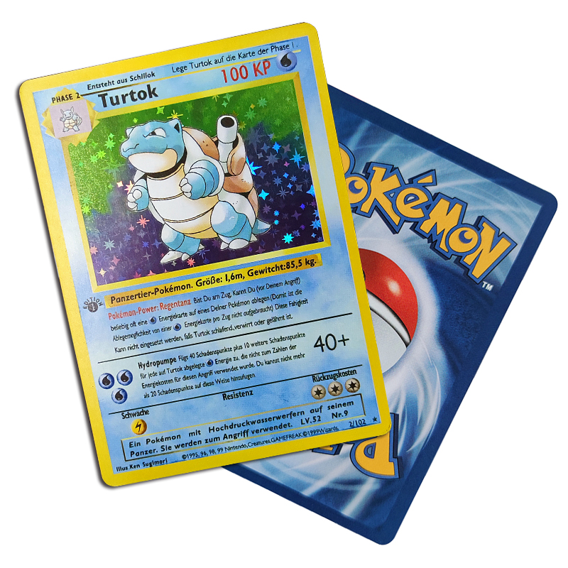 Pokémon German Flash Cards, Glurak, Turtok, Bisaflor, Jeu de cartes de collection, DIY, 1996 ans n° 6