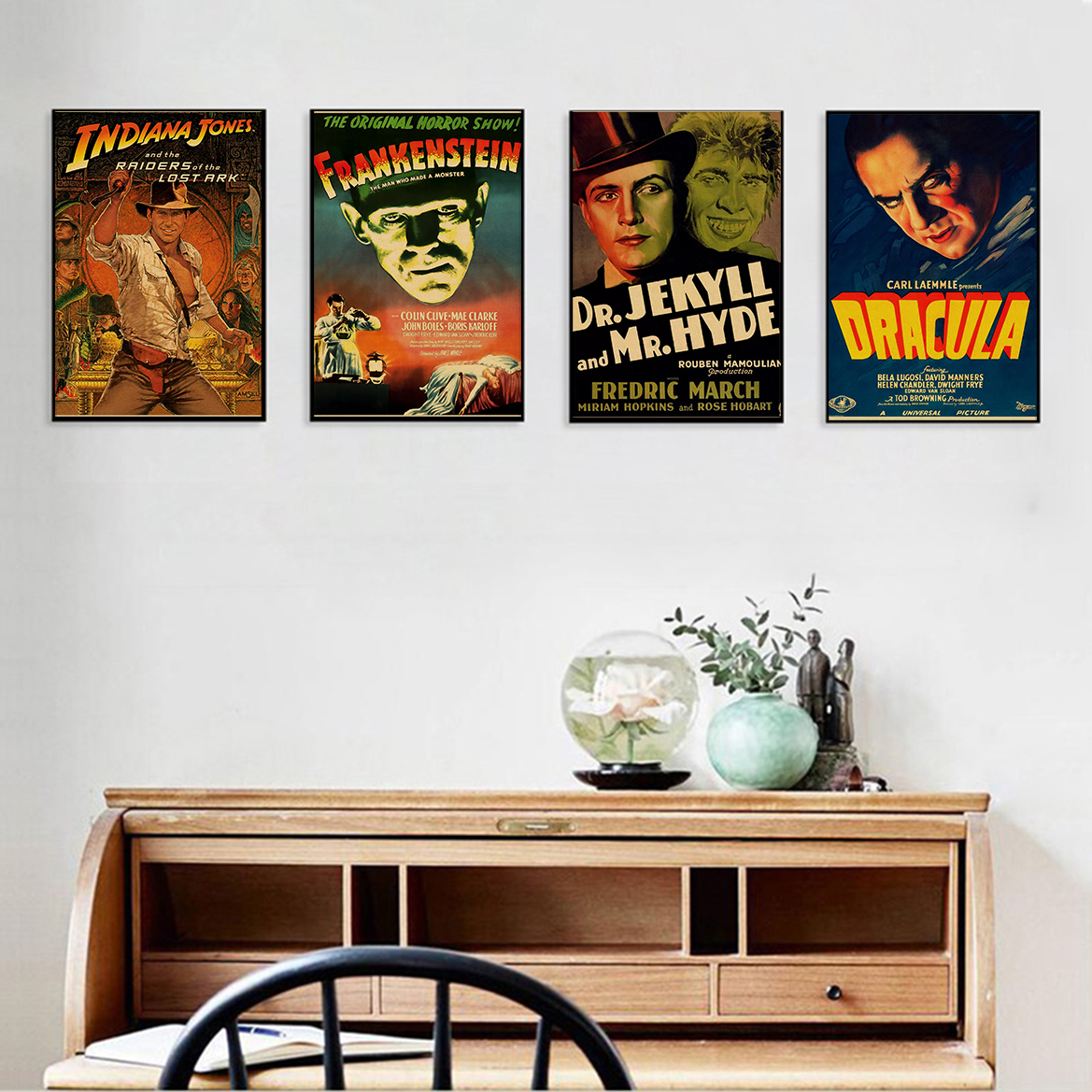 Affiches de vieux films classiques, mâchoires de film rétro, papier kraft vintage, chambre, maison, bar, cadeau imprimé, art esthétique, mur, coutumes, 73 n° 2