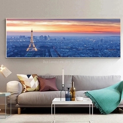 Affiche abstraite de paysage de ville, scène nocturne de Paris, New York, peinture sur toile et impressions, art mural de plage de mer, décoration de chambre et de maison small picture n° 5