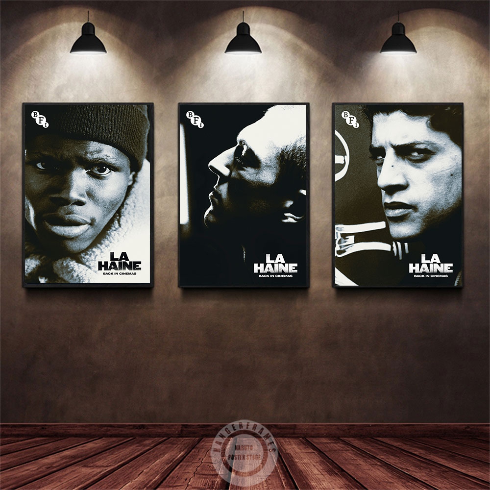 La Haine – affiche Vintage de films, Film d'art mural du drame du Crime français, peinture sur toile, décoration de La maison, 1995 n° 3