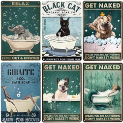 Savon de bain de chat Vintage en métal, signe en étain, se met nu, affiche d'art, lavage de vos pattes, décoration murale pour Bar, café, maison, ferme, N447 small picture n° 1