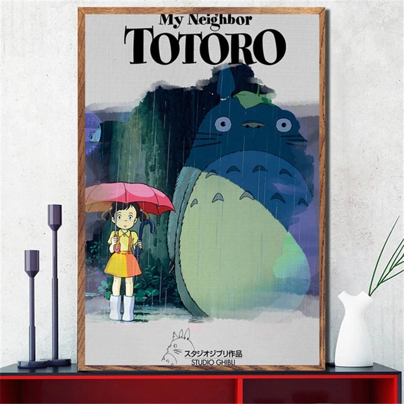 Affiches et impressions Anime Totoro Studio Ghibmovies, Art mural, décor de chambre Kawaii, peinture sur toile, image pour salon, décoration de la maison n° 4