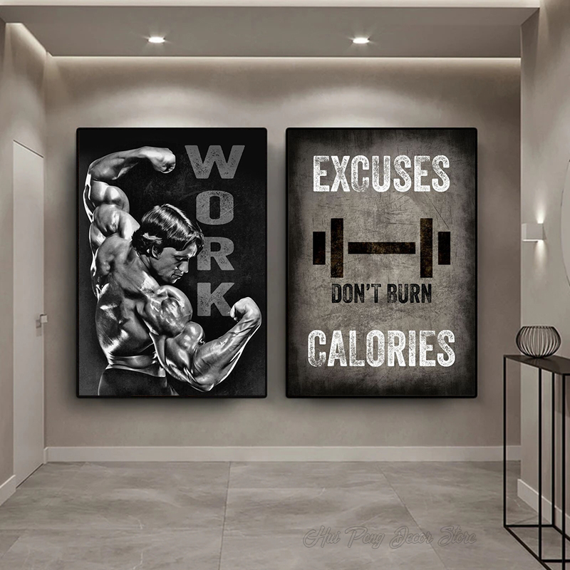 NOUS-Affiche de phrase inspirante dure, peinture sur toile d'art moderne, décoration murale pour chambre à coucher, salle de sport, salon n° 2