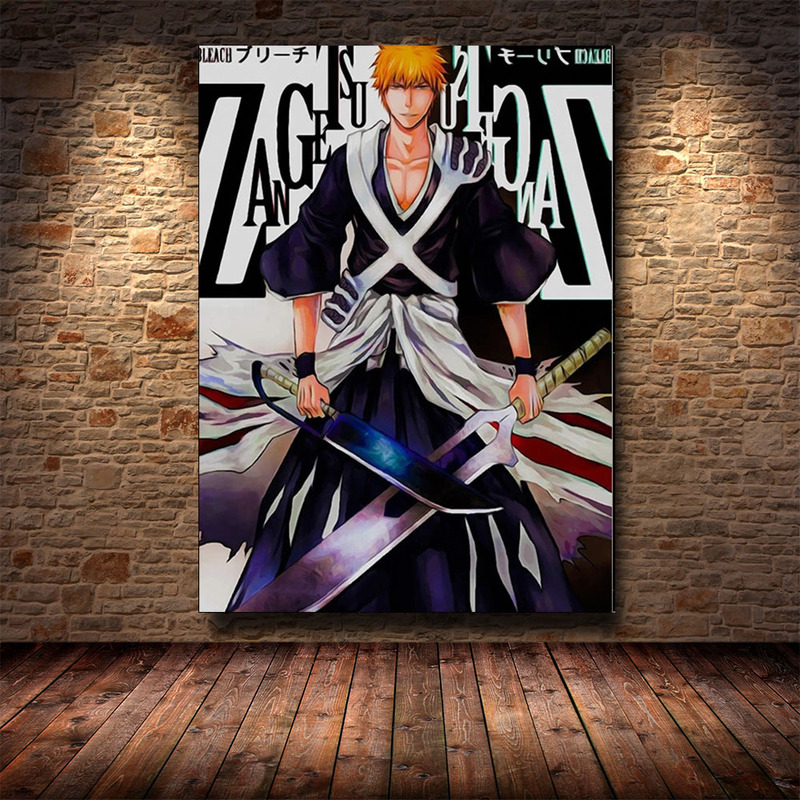 Affiche murale d'anime classique japonais Kurosaki Ichigo, peinture sur toile, image de décoration intérieure, art mural, BLEAménagement n° 3