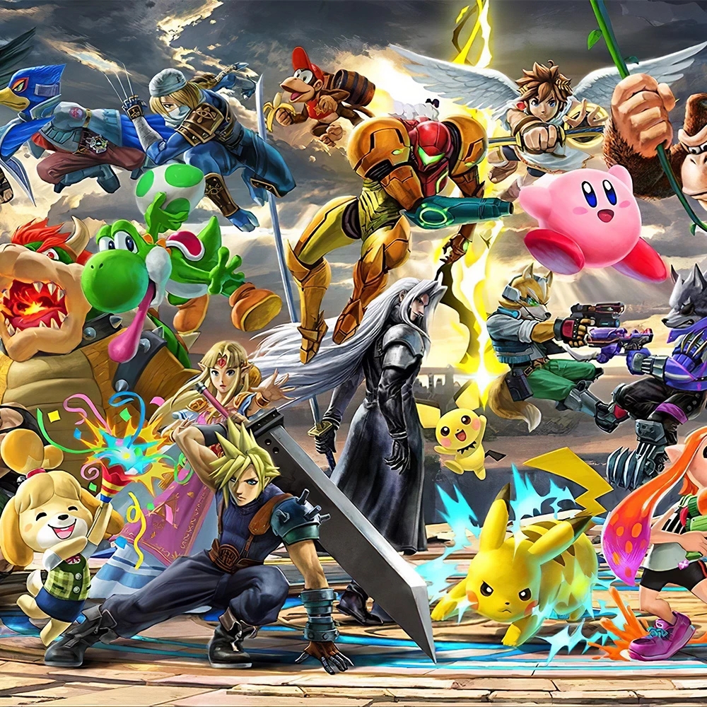 Super Smash Bros – affiche de jeu vidéo HD, 1 pièce, dessin animé, images, toile d'art, peintures murales pour décoration de maison n° 4