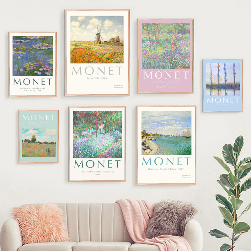 Vintage Master Monet Fleur Paysage Affiches Impressions, Art Mural, Peinture Sur Toile, Nordique, Gérer Pour Salon, Décor À La Maison n° 1