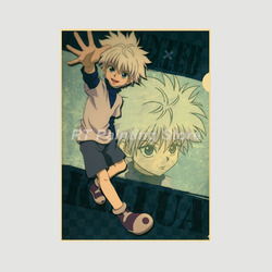 Affiche japonaise en papier kraft, anime Hunter X Hunter, figure manga Killua Gon Hisoka, peinture murale vintage, décoration de la maison small picture n° 5