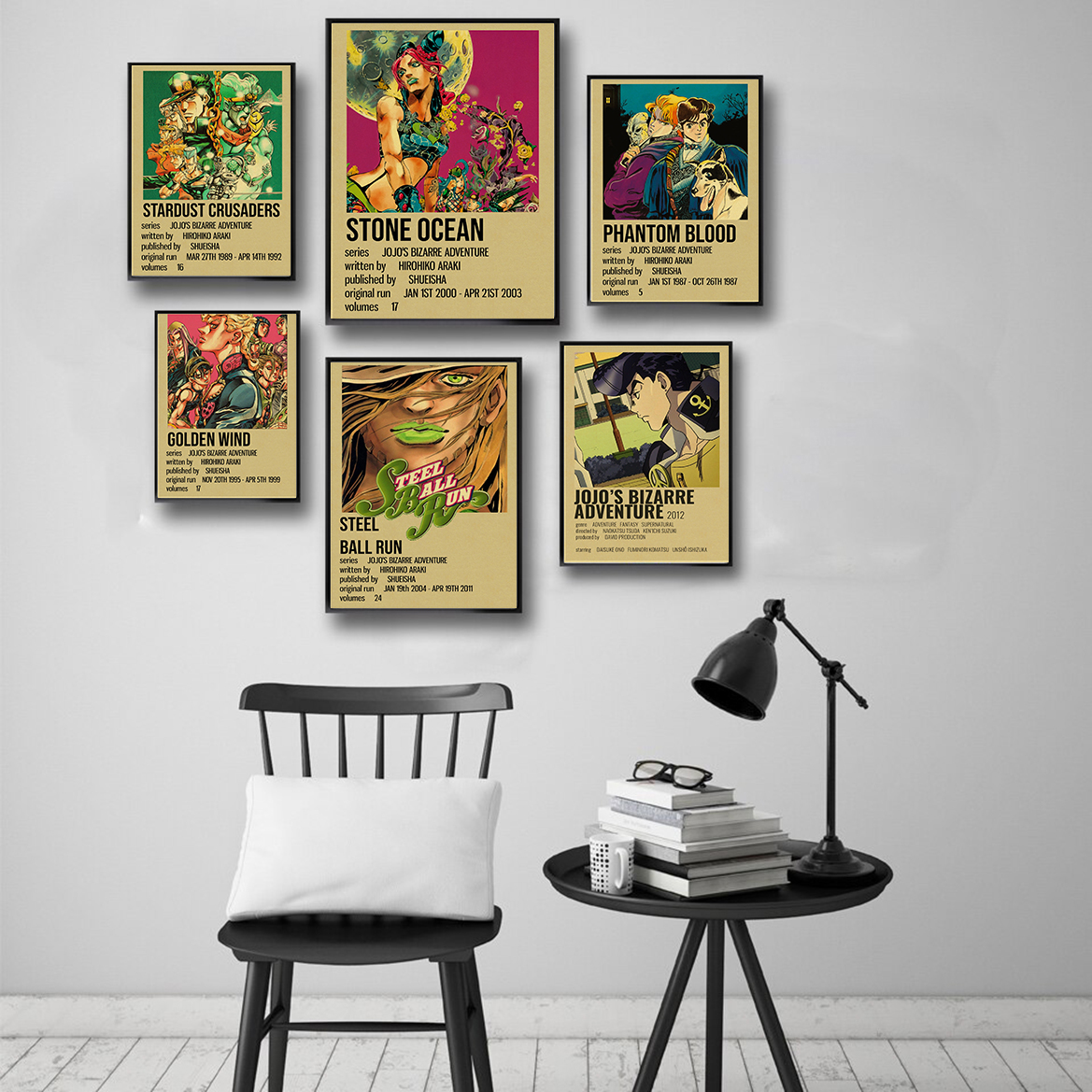 Hot Anime JoJo's Ives Arre Adventure Posters, Chain JO, Retro, Kraft Paper, Vintage Room, Home Bar, Aesthetic Art Wall Customs, 73Decor n° 3