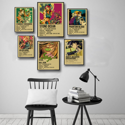 Hot Anime JoJo's Ives Arre Adventure Posters, Chain JO, Retro, Kraft Paper, Vintage Room, Home Bar, Aesthetic Art Wall Customs, 73Decor small picture n° 3