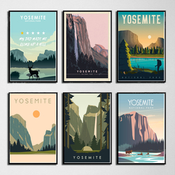 Peinture sur toile du parc national de Yosemite, voyage, monde, ville, affiche, art mural, photo, cadeau, décor de chambre à la maison, nouveau small picture n° 1