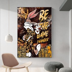 Peinture sur Toile de Dessin Animé Disney, PoinAffiche de Bunny King, Sans Cadre, Image Imprimée d'Art Mural Moderne pour la Décoration de la Maison small picture n° 1