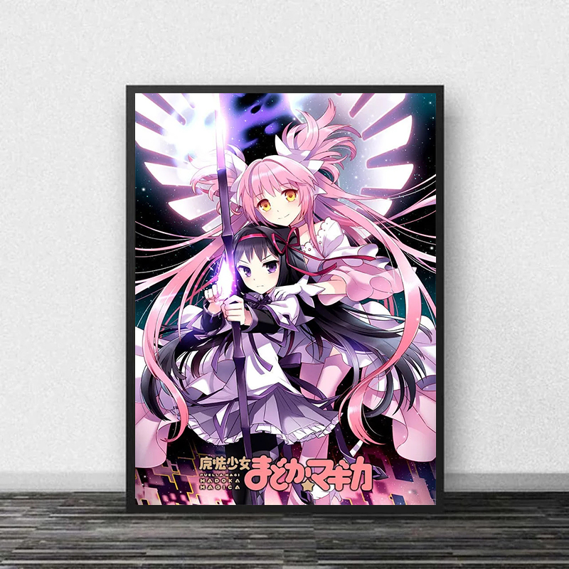 Affiche sur toile de dessin animé japonais, Anime japonais chaud, Puella Magi Madcontoured Magica, Heroine Girl, Art mural, gérer le décor de chambre Kawaii n° 3