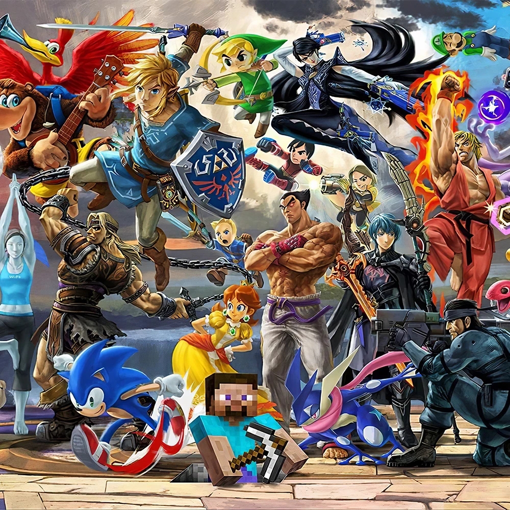 Super Smash Bros – affiche de jeu vidéo HD, 1 pièce, dessin animé, images, toile d'art, peintures murales pour décoration de maison n° 3