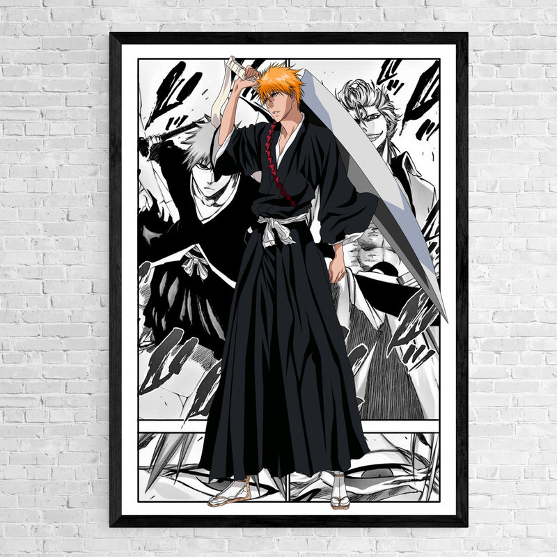 Ensemble de 6 affiches d'art mural pour la décoration intérieure, peinture sur toile, impression de bande dessinée, image de bande dessinée Ichigo, Manga japonais Wiltshire ach n° 2