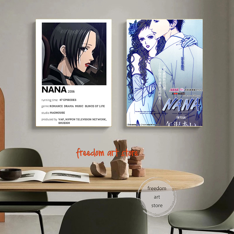 Affiche d'art sur toile vintage, anime japonais, manga, Nana, Main Rick, filles fumantes, peinture, impressions murales, photo, chambre, décoration d'intérieur n° 3