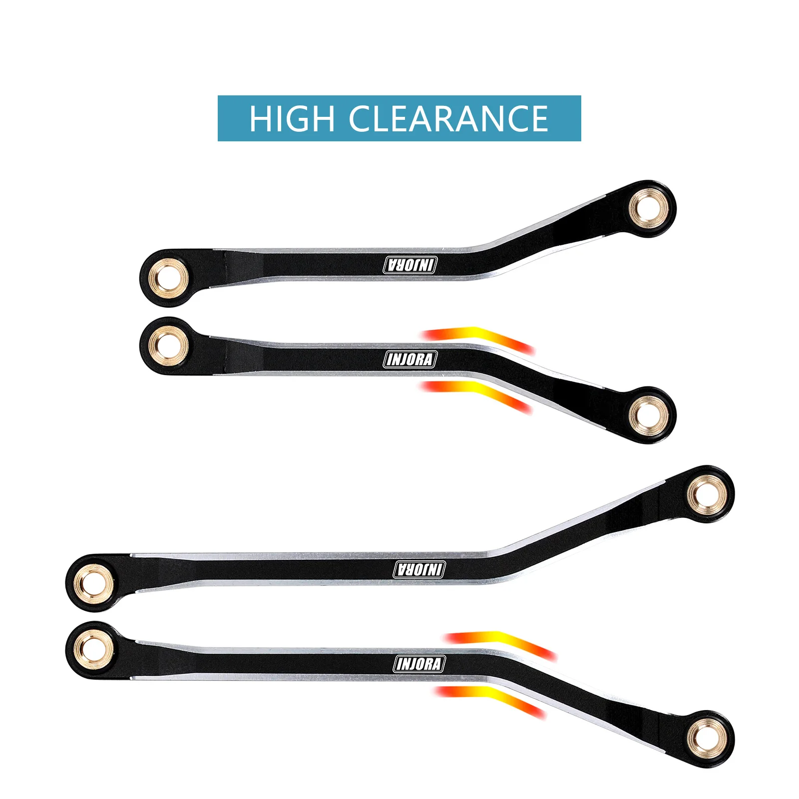 INJORA-Ensemble de liens de dégagement élevé, pièces de mise à niveau, 1/18 RC Inoler TRX4M, 4M-37, délit CNC n° 4