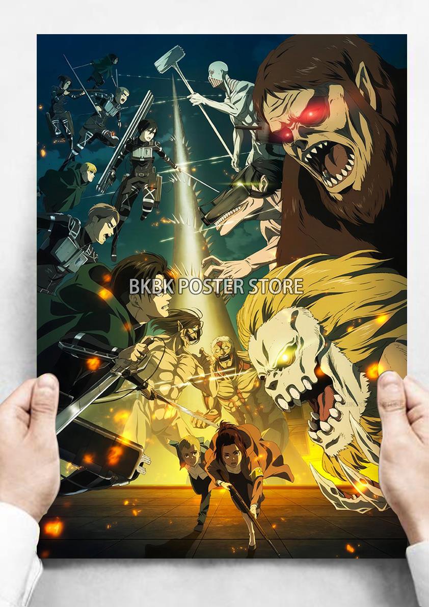 Affiche d'attaque des titans, classique, Anime, Final, nostalgique, Harajuku, décoration, Chambre, café, Bar, maison, papier peint, Chambre d'enfant n° 6