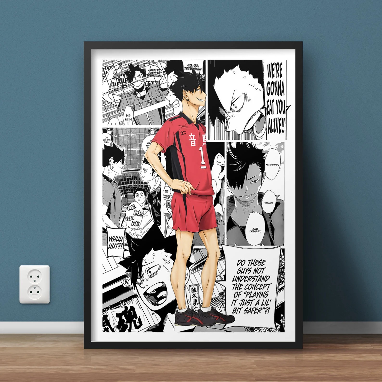 Haikyuu Pop Anime Figure Manga Canvas Painting, Black and White Poster, Wall Art, Kids Kawaii Room Decor, Volleyball Posters Gift n° 4