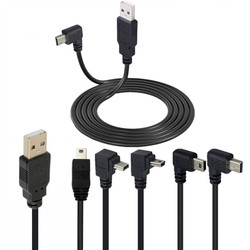 Câble USB 2.0 mâle vers mini USB vers vers vers le bas, résistant, angle droit 90, 0.25m, 0.5m, 1.5m, 3m, pour appareil photo MP4, tablette small picture n° 1