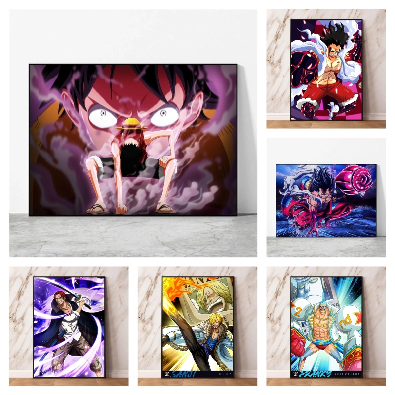 Affiches en toile One Piece Luffy pour enfants, décor de chambre à coucher, autocollants muraux classiques, bandes dessinées, gérer les meilleurs cadeaux n° 1