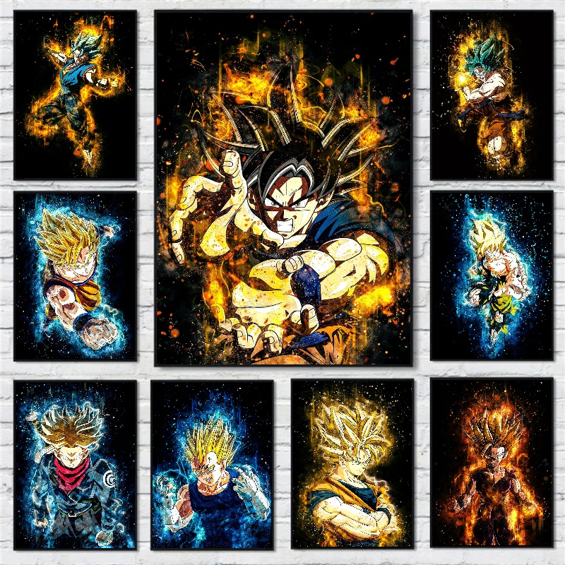 Bandai Dragon Ball Anime HD Prhonneur, Peinture sur toile intérieure murale, Affiche vintage japonaise classique, Gérer la décoration, Customs n° 1