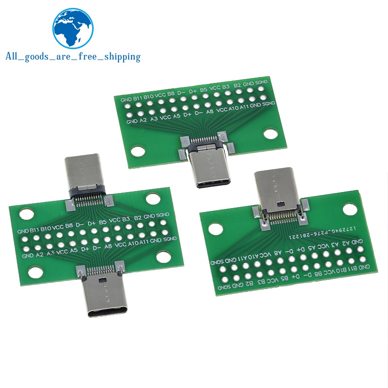 Adaptateur de carte PCB de test USB 3.1, prise de connecteur pour transfert de câble de ligne de données, type C 24P, mâle à femelle, 2.54mm n° 3