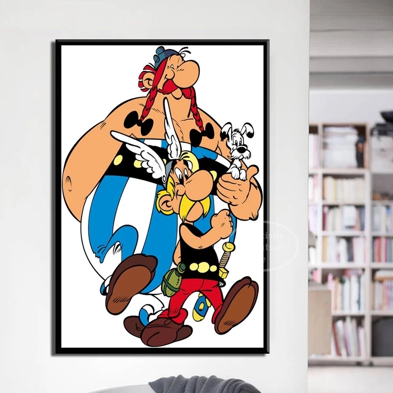 Peinture sur toile Astérix Anime pour la décoration intérieure, affiche, France, bande dessinée classique, impression HD, chambre familiale, club, art mural n° 3