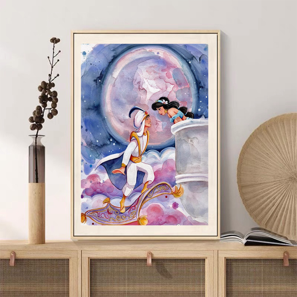 Peinture sur toile de personnages de dessins animés Disney, art mural, princesse Mulan, cadeau pour enfants, affiches et impressions, salon, décoration d'intérieur n° 2