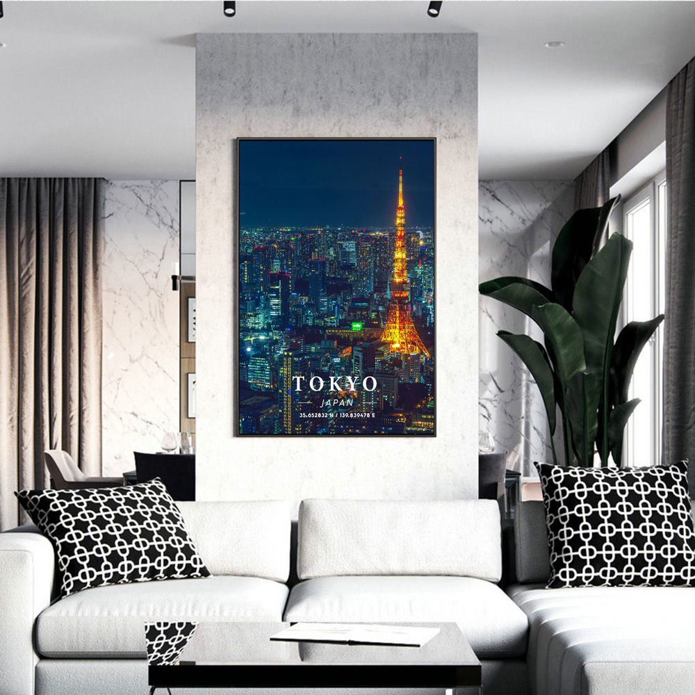 Paris Tour Eiffel Coordinate Art Posters and Prhonneur, New York Landscape Art Customs on the Wall, World Cities Picture n° 3