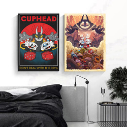 Cuphead-Affiche de jeu vidéo, personnages de dessin animé, peinture sur toile, art mural, décoration pour chambre d'enfant, maison et club small picture n° 3