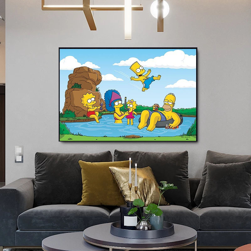 Affiches et impressions de peinture sur toile moderne, art mural, image mignonne, dessin animé classique, les Simpson, salon, chambre d'enfant, décoration d'intérieur n° 5