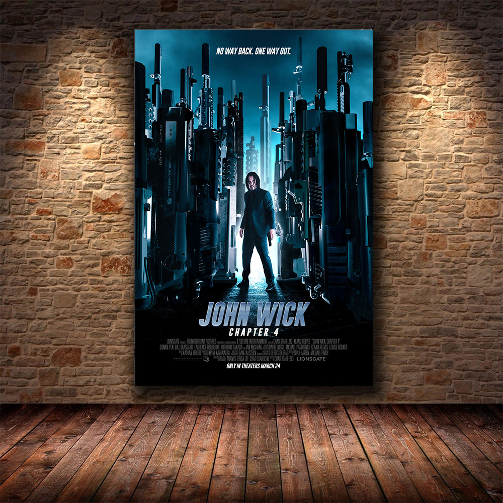 Affiche de film de la série John Wick, chapitre 4, Keanu Reeves, peinture sur toile, art mural, décoration d'intérieur, nouveau, 2023 n° 4