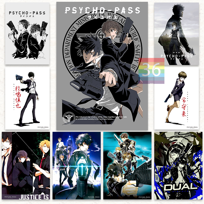 Affiche d'anime japonais Psycho Pass, impressions sur toile, décor mural Anime Rick, Art mural pour salle de jeux, décoration de la maison n° 1