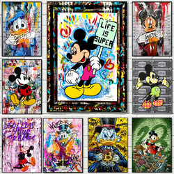 TureDonald Duck McDuck Bitcoin Money Disney Cartoon Graffiti Art mural sur toile, affiche imprimée pour salon, cadeau de décoration d'intérieur, mode small picture n° 1