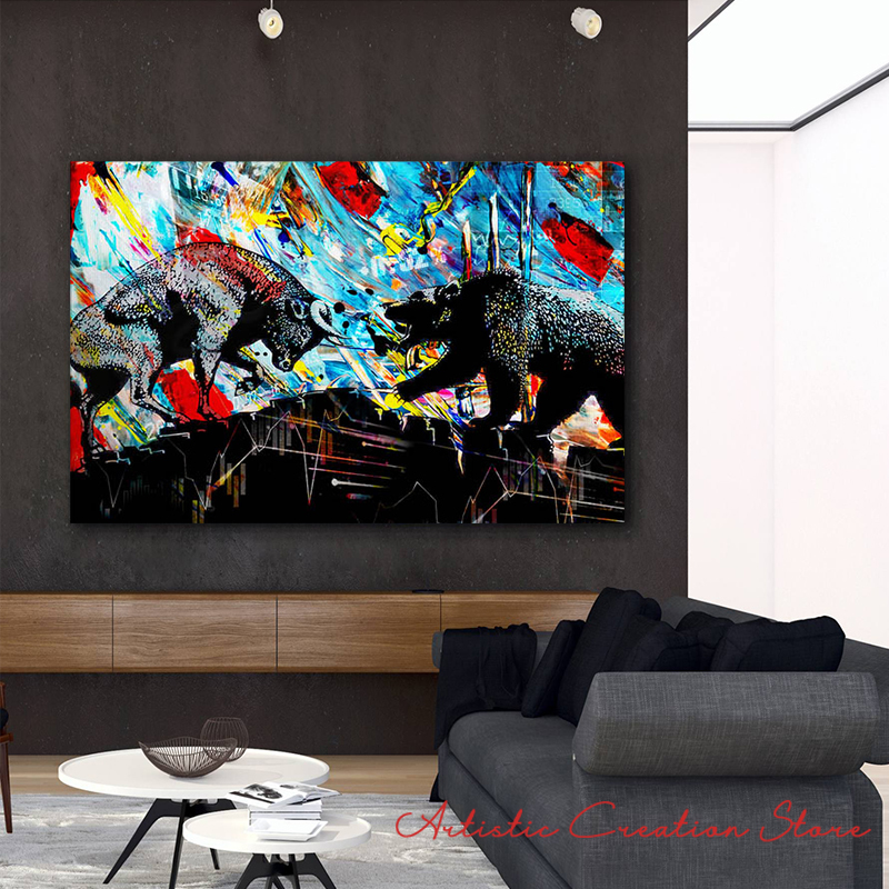 Affiche de peinture sur toile inspirante pour la décoration intérieure, Nobody Cares Work Harder, Stock Trading, Bull Market, Art mural n° 4