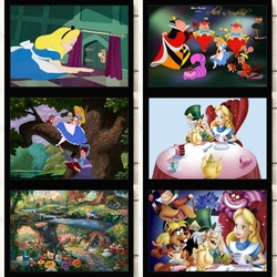 Toile modulaire Disney Alice au pays des merveilles, oeuvre murale Anime, impression HD, affiche personnalisée, décoration de la maison, salon small picture n° 1